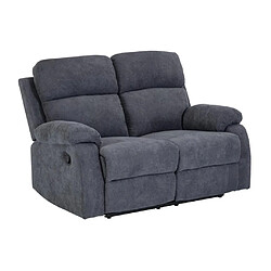 Avis Vente-Unique Canapé 2 places relax en tissu TOLZANO - Anthracite