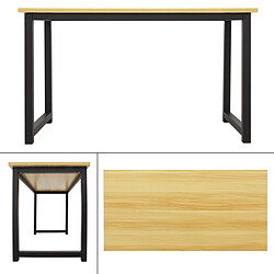 ML DESIGN MODERN LIVING Table d'ordinateur bureau de travail MDF cadre en métal 120x60 cm érable noir