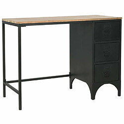 Maison Chic Bureau solide,Table de travail,Bureau d'ordinateur à piédestal unique Bois de sapin et acier 100x50x76 cm -GKD77293