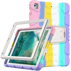 Coque en TPU + Silicone Résistant aux chutes avec béquille Rose coloré pour votre Apple iPad 9.7 pouces (2018)/(2017)/Pro 9.7 pouces (2016)/Air 2