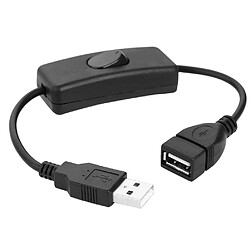 Wewoo Câble USB Câble USB 2.0 de 28 cm USB à câble d'extension femelle avec commutateur