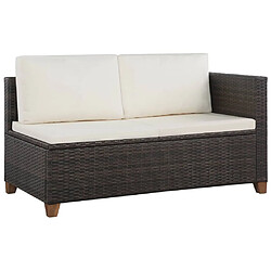 Maison Chic Salon de jardin 4 pcs + coussins - Mobilier/Meubles de jardin - Table et chaises d'extérieur Résine tressée Marron -MN50657