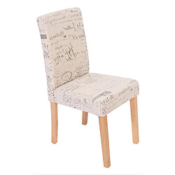 Mendler Lot de 6 chaises de séjour Littau ~ tissu words fabric, pieds clairs