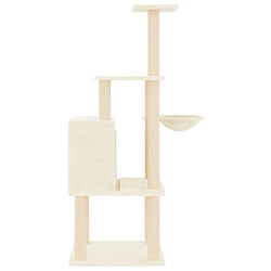 Avis Helloshop26 Arbre à chat meuble tour grimper jouet grattage grattoir escalade plateforme avec griffoirs en sisal 132 cm crème 02_0022468