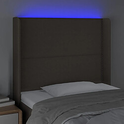 Avis vidaXL Tête de lit à LED Taupe 83x16x118/128 cm Tissu