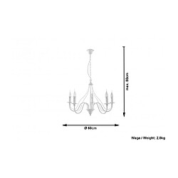 Acheter Luminaire Center Lustre MINERWA acier blanc 5 ampoules