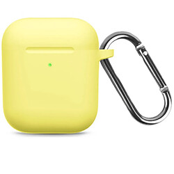 Coque en silicone avec crochet jaune pour votre Apple AirPods (2019)/(2016)