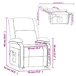 vidaXL Fauteuil de massage Gris clair Tissu pas cher