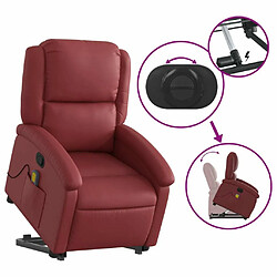 Maison Chic Fauteuil Relax pour salon, Fauteuil inclinable de massage Rouge bordeaux Similicuir -GKD18317 pas cher