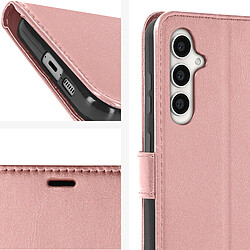 Acheter Mayaxess Étui pour Samsung S23 FE Portefeuille Fonction Support avec Dragonne Rose Champagne