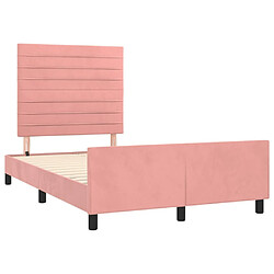 Acheter Maison Chic Lit adulte - Cadre Structure de lit avec tête de lit Contemporain Rose 120x200 cm Velours -MN85662