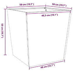 vidaXL Jardinières 2 pcs anthracite 50x50x50 cm acier pas cher