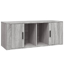 Maison Chic Meuble TV scandinave gris - Banc TV pour salon Sonoma 100x35x40 cm Bois d'ingénierie -MN35618