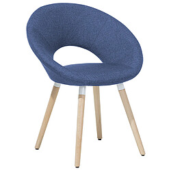 Acheter Beliani Chaise de salle à manger ROSLYN Set de 2 Tissu Bleu marine