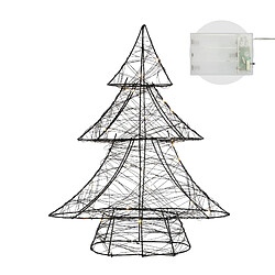 Acheter ECD Germany Arbre de Noël Décoratif à LED avec 30 LED Blanc Chaud, 40 cm de Haut, Métal, Fonctionne avec Piles, Décoration Artificiel Éclairage à Minuterie, Sapin de Noël avec Guirlande Lumineuse