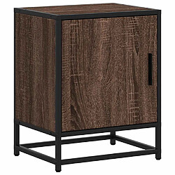 vidaXL Table de chevet chêne marron 40x31x50cm bois d'ingénierie métal