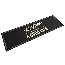 vidaXL Tapis de cuisine lavable texte Coffee 45x150 cm velours