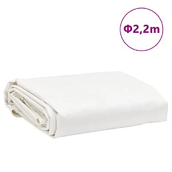 vidaXL Bâche blanc Ø 2,2 m 650 g/m² pas cher