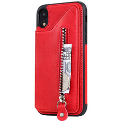 Wewoo Housse Coque Pour étui de protection antichoc à double boucle de couleur unie iphone xr rouge