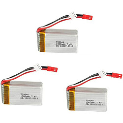 Batterie Lipo Rechargeable 3 Pièces (7.4V 700mAh) pour Drone Rc Quadcopter MJX X600