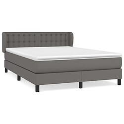 Maison Chic Lit Adulte - Lit simple Lit à sommier tapissier avec matelas moelleux - Meuble de Chambre - Gris 140x190 cm Similicuir -MN80515