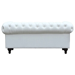 Avis Habitat Et Jardin Canapé fixe Chesterfield Aliza - 157 x 82 x 70 cm - 2 places - Blanc