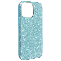 Avizar Coque iPhone 13 Mini Paillette Amovible Silicone Semi-rigide bleu