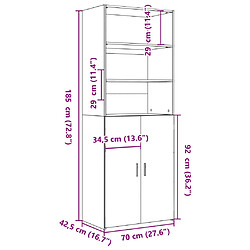 vidaXL Buffet haut chêne marron 70x42,5x185 cm bois d'ingénierie pas cher