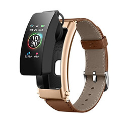 Yonis Montre Connectée Cuir Bluetooth Appels Musique Santé Waterproof