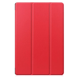 Etui en PU fonction veille/réveil automatique avec support et porte-stylo rouge pour votre Samsung Galaxy Tab S8 Plus