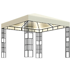 Maison Chic Tonnelle | Pergola avec guirlande lumineuse à LED 3x3 m Crème -GKD22630