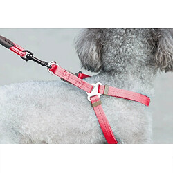 Wewoo Pour chien + Harnais + rouge Laisse Trois ensembles, M, Tour de poitrine: 43-67cm, Col Taille du col: 33-52cm, Poids de l'animal: 15kg Dessous Collier pas cher