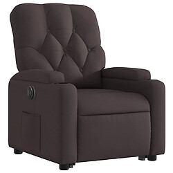 Avis vidaXL Fauteuil inclinable électrique marron foncé tissu