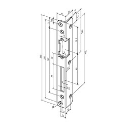 Gâche de sécurité coudée 069, épaisseur 3 mm, acier ducaten doré DIN gauche ASSA ABLOY