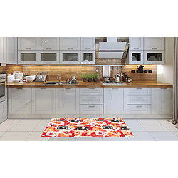 Alter Chemin de cuisine, 100% Made in Italy, Tapis résistant aux taches avec impression numérique, Tapis antidérapant et lavable, Modèle de Noël - Calista, cm 100x52