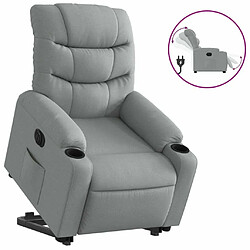 Maison Chic Fauteuil Relax pour salon, Fauteuil inclinable électrique gris clair tissu -GKD50396