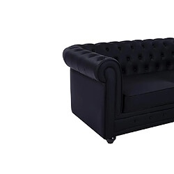 Acheter Vente-Unique Canapé 2 places en simili noir CHESTERFIELD