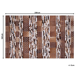 Beliani Tapis patchwork en cuir marron 160 x 230 cm HEREKLI