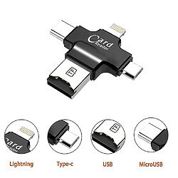 Universal 4 en 1 lecteur de carte Type C Micro USB Adaptateur TF Micro SD Carte Reader pour Android iPad / iPhone 7Plus pas cher