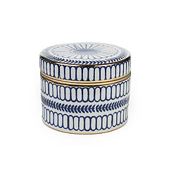 Boîte Décorative Romimex Bleu Blanc Porcelaine 18 x 13 x 18 cm