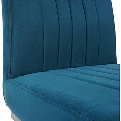 Avis Decoshop26 Lot de 2 chaises de salle à manger chaise de conférence en acier inoxydable brossé velours bleu turquoise CDS04485