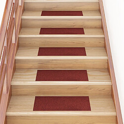 vidaXL Tapis d'escalier autocollants Rectangulaire 15pcs 60x25cm Rouge