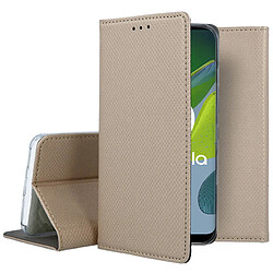 Htdmobiles Housse pour Motorola Moto E13 - etui coque pochette portefeuille + film ecran - OR MAGNET