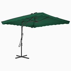 Helloshop26 Parasol d'extérieur avec mât en acier 250 x 250 cm vert 02_0008188