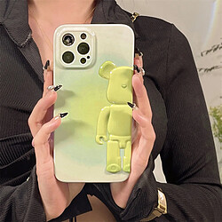 GUPBOO Étui pour iPhone13 Coque en silicone pour téléphone de marque Violent Bear Tide vert fluo taché