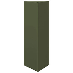 vidaXL Jardinière vert olive triangulaire 30x26x75 cm acier