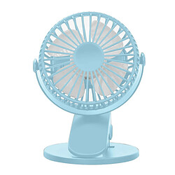 (Bleu) Ventilateur de Table à Pince Rechargeable USB Mini Ventilateur à Pince Portable Refroidisseur d'Air Domestique de Bureau