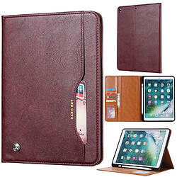 Etui en PU auto-absorbé avec support et fente pour stylo rouge vin pour votre Apple iPad 10.2 (2019)