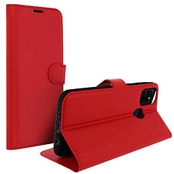 Avizar Étui Galaxy M31 / M30s / M21 Porte-cartes Fonction Support Aspect Grainé Rouge