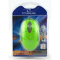 Esperanza Titanum USB Optique 1000DPI Droitier Vert souris - Souris (Droitier, Optique, USB, 1000 DPI, Vert)